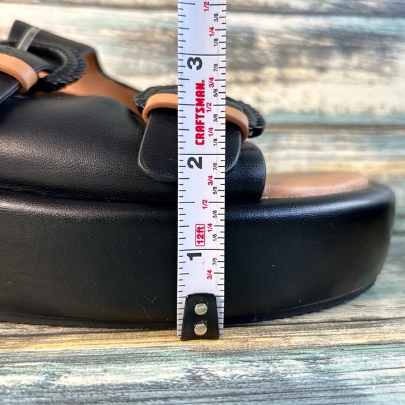 Gentle Souls Womens Theresa Platform Slide Sandal Size 8 Black Leather Slip On - Picture 10 of 13